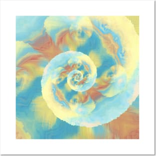 Marble Abstract Yellow Swirl Posters and Art